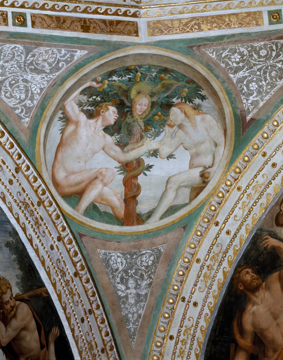 Alkuperäinen synti, kupolin riipuksesta, 1532-36 tekijältä Bernardino Luini