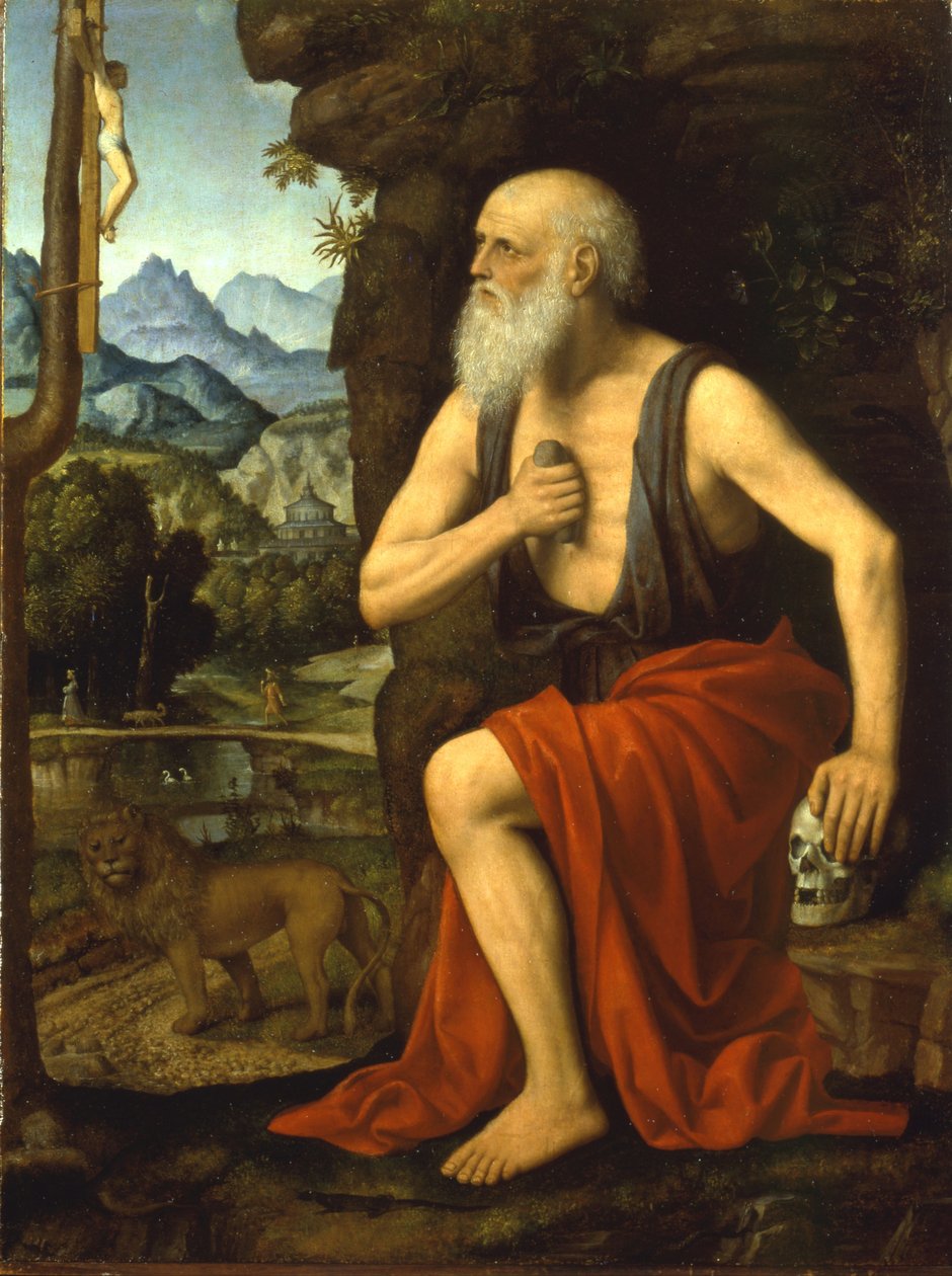 Pyhä Jerome katumuksessa tekijältä Bernardino Luini