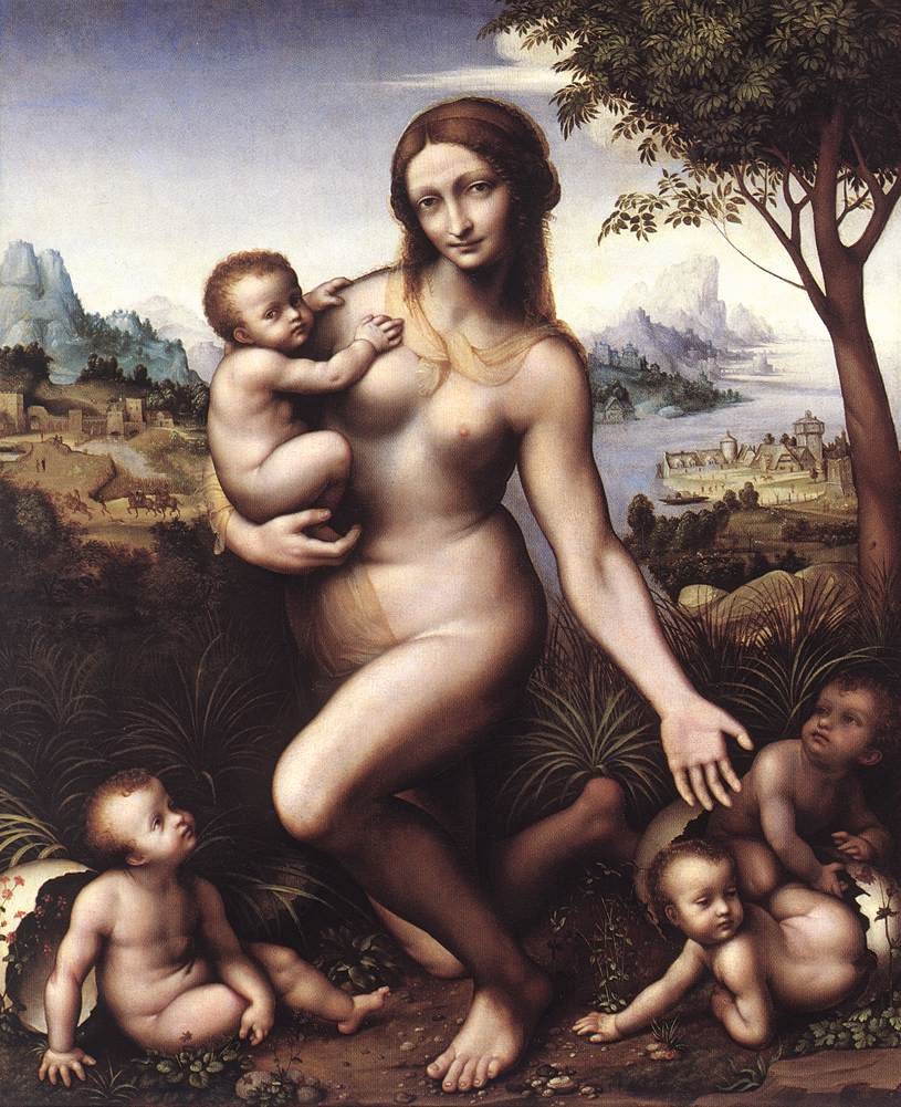 Leda con i loro figli tekijältä Bernardino Marchiselli