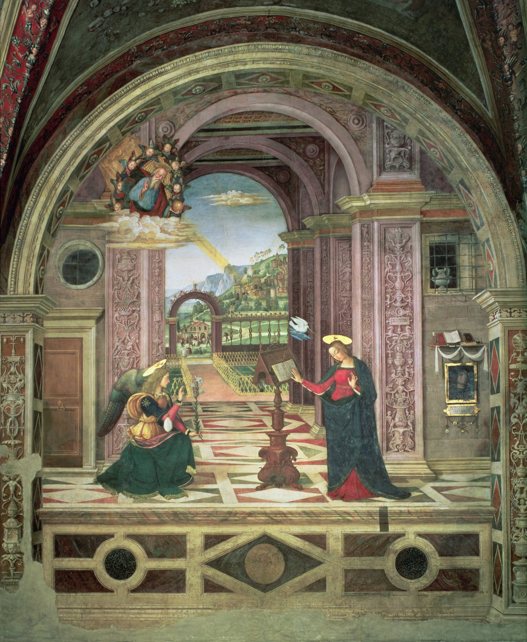 Ilmoitus, 1501 tekijältä Bernardino di Betto Pinturicchio