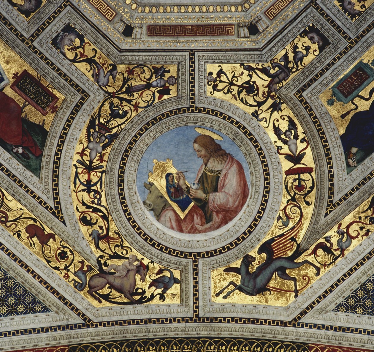 Presbytery holvi evankelista Luukas, Santa Maria del Popolo, Rooma, n. 1484-1492 tekijältä Bernardino di Betto Pinturicchio