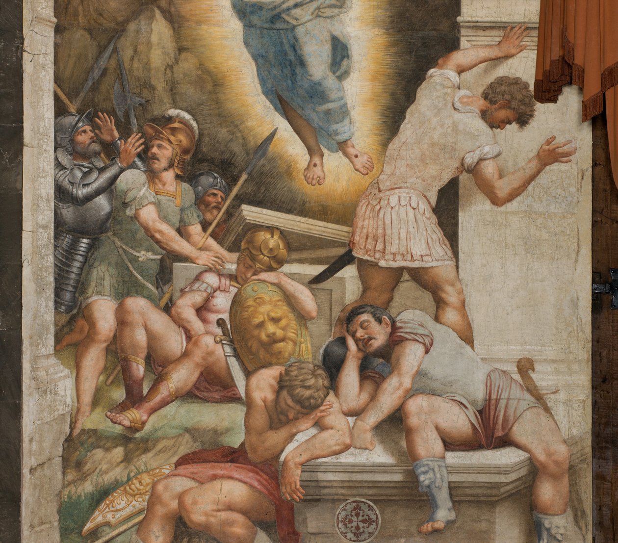 Counterfaccata, Bernardino Gatti, Ylösnousemus 1529, Yksityiskohta tekijältä Bernardino Gatti