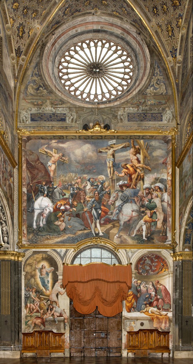 Counterfaccata, IL Pordenone, ristiinnaulitseminen 1520-21, laskeuma 1522, Bernardino Gatti, ylösnousemus 1529 tekijältä Bernardino Gatti