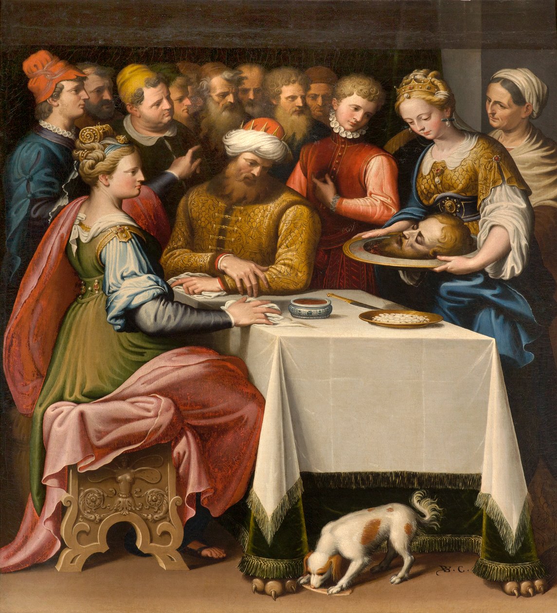 Neitsyt Marian kappeli, toinen jänne pohjoispuolella, Bernardino Campi, Herodeksen juhla 1569 tekijältä Bernardino Campi