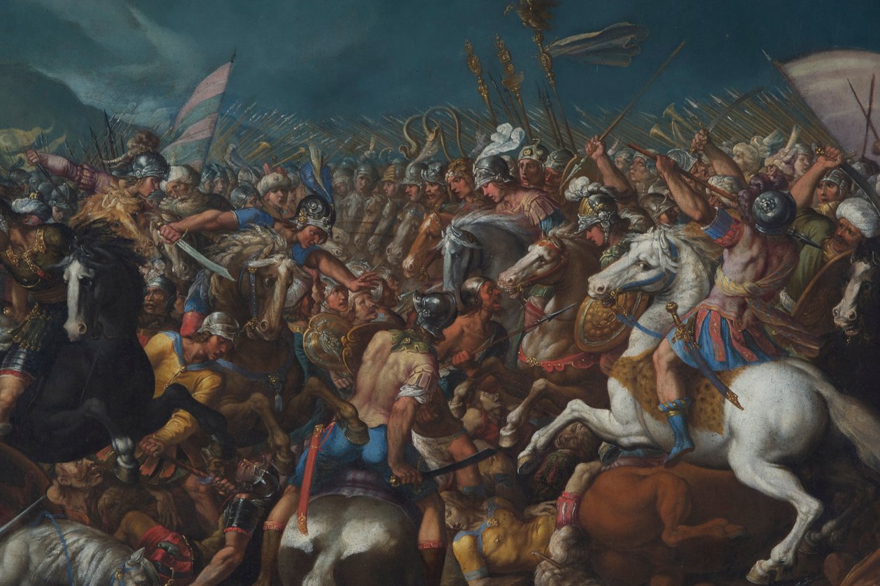 Taistelu Scipio Africanuksen ja Hannibalin välillä, n. 1616-1618 tekijältä Bernardino Cesari