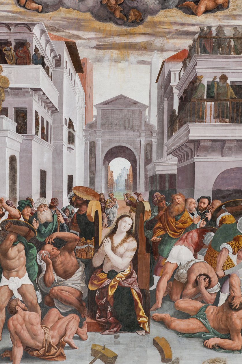 Detall del Martiri de Santa Caterina (fresco)finès tekijältä Bernardino Lanino