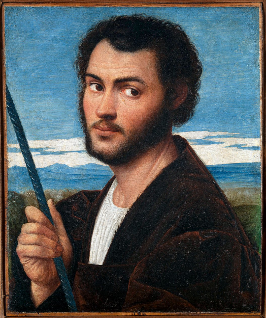 Miehen muotokuva par Licinion, Bernardino (n. 1489-n. 1565). Öljy kankaalle, koko: 32x25,5, 1500-luvun ensimmäinen puolisko, Fondazione Cini, Venezia tekijältä Bernardino Licinio