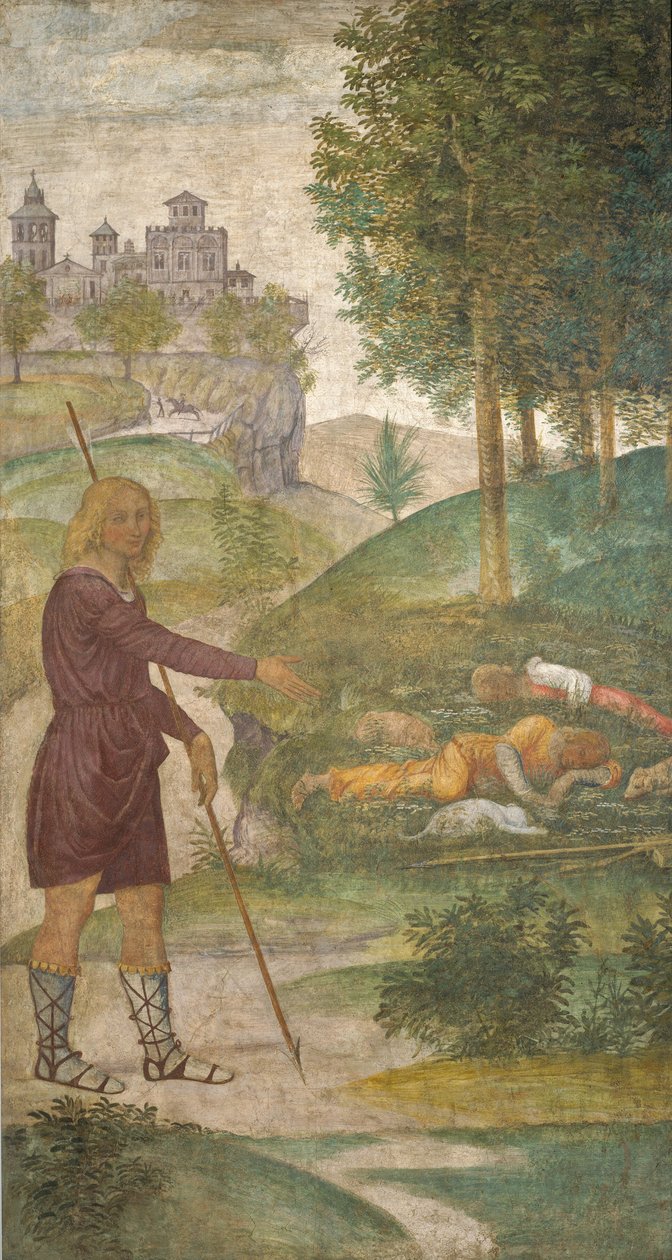 Cefalus ja nymfit, n. 15201522. tekijältä Bernardino Luini