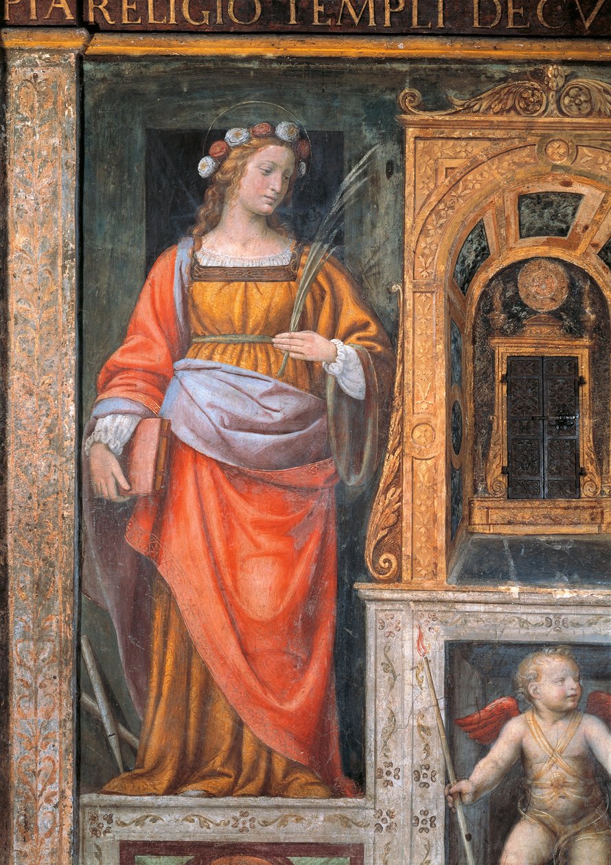 Italia, Milano, Pyhän Mauriuksen kirkko Santa Cecilian suuressa luostarissa tekijältä Bernardino Luini