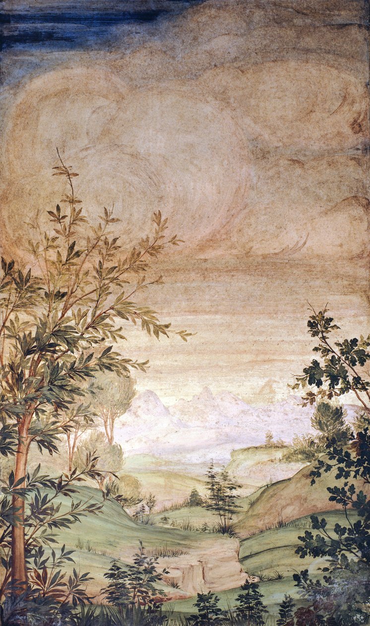 Italia, Milano, San Maurizion kirkko, maisema tekijältä Bernardino Luini