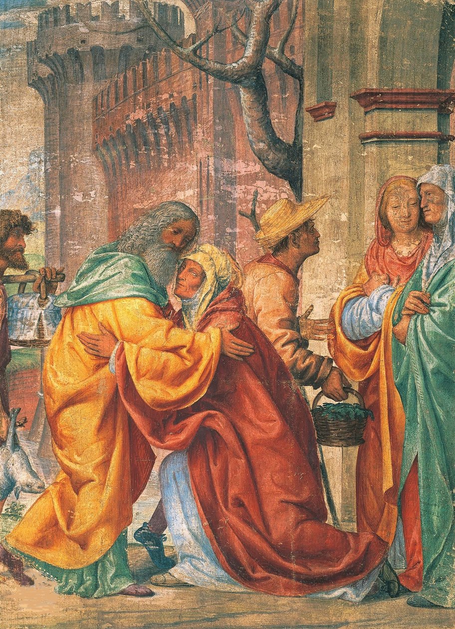 Pyhien Joachim ja Anne tapaaminen Kultaisella portilla, n. 1520. tekijältä Bernardino Luini