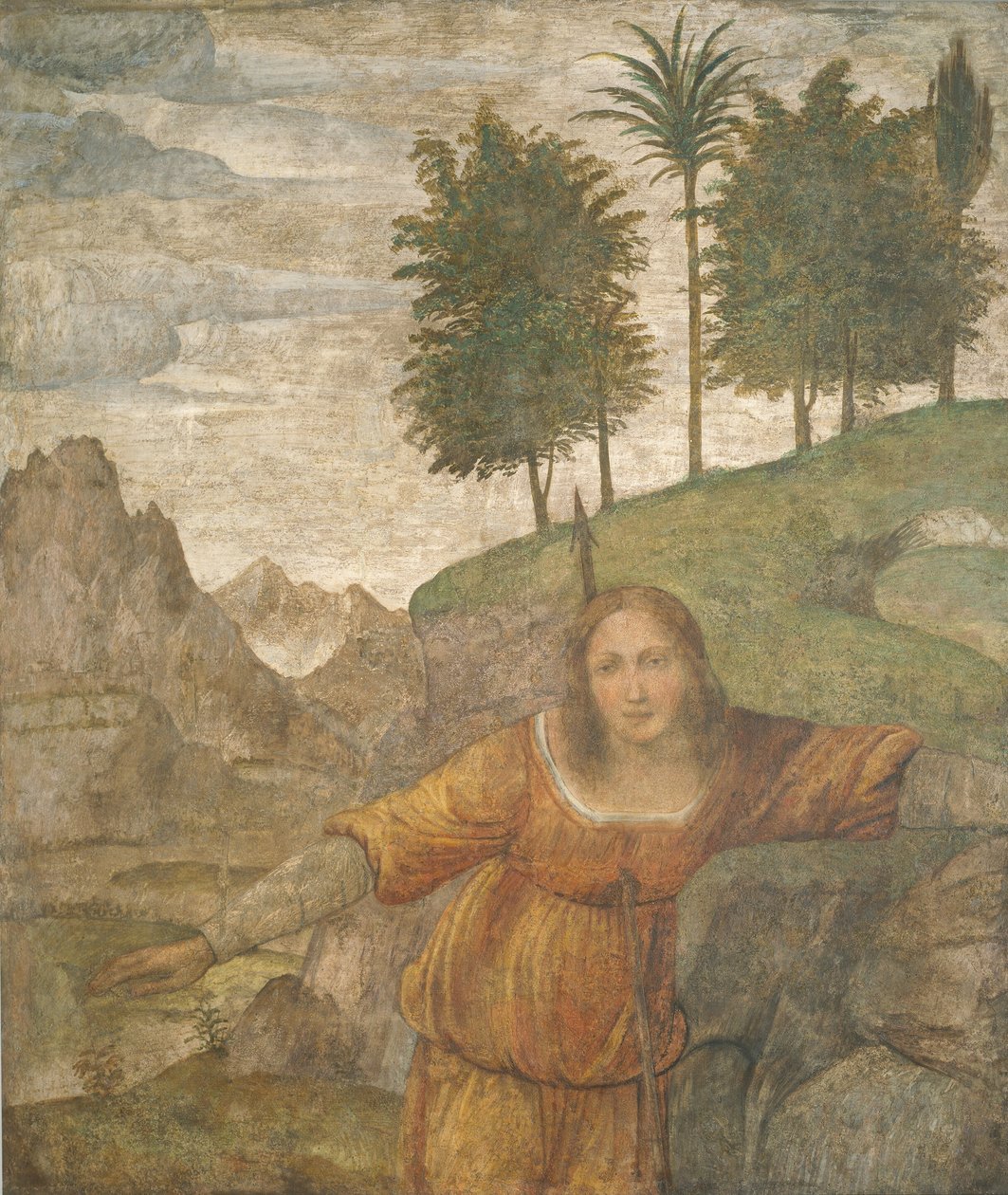 Procris lävistetty Kefaloksen keihään, n. 15201522. tekijältä Bernardino Luini