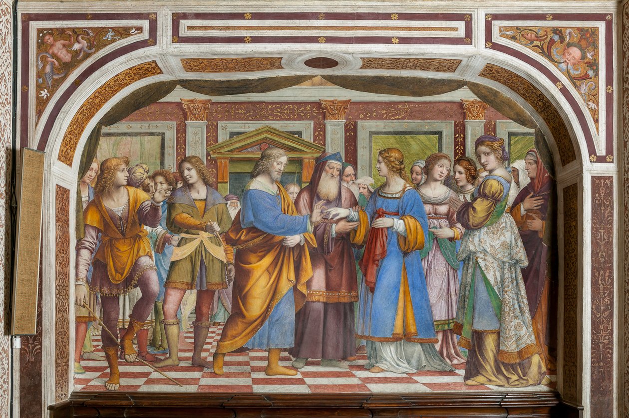 Neitsyt Marian häät (fresko) tekijältä Bernardino Luini