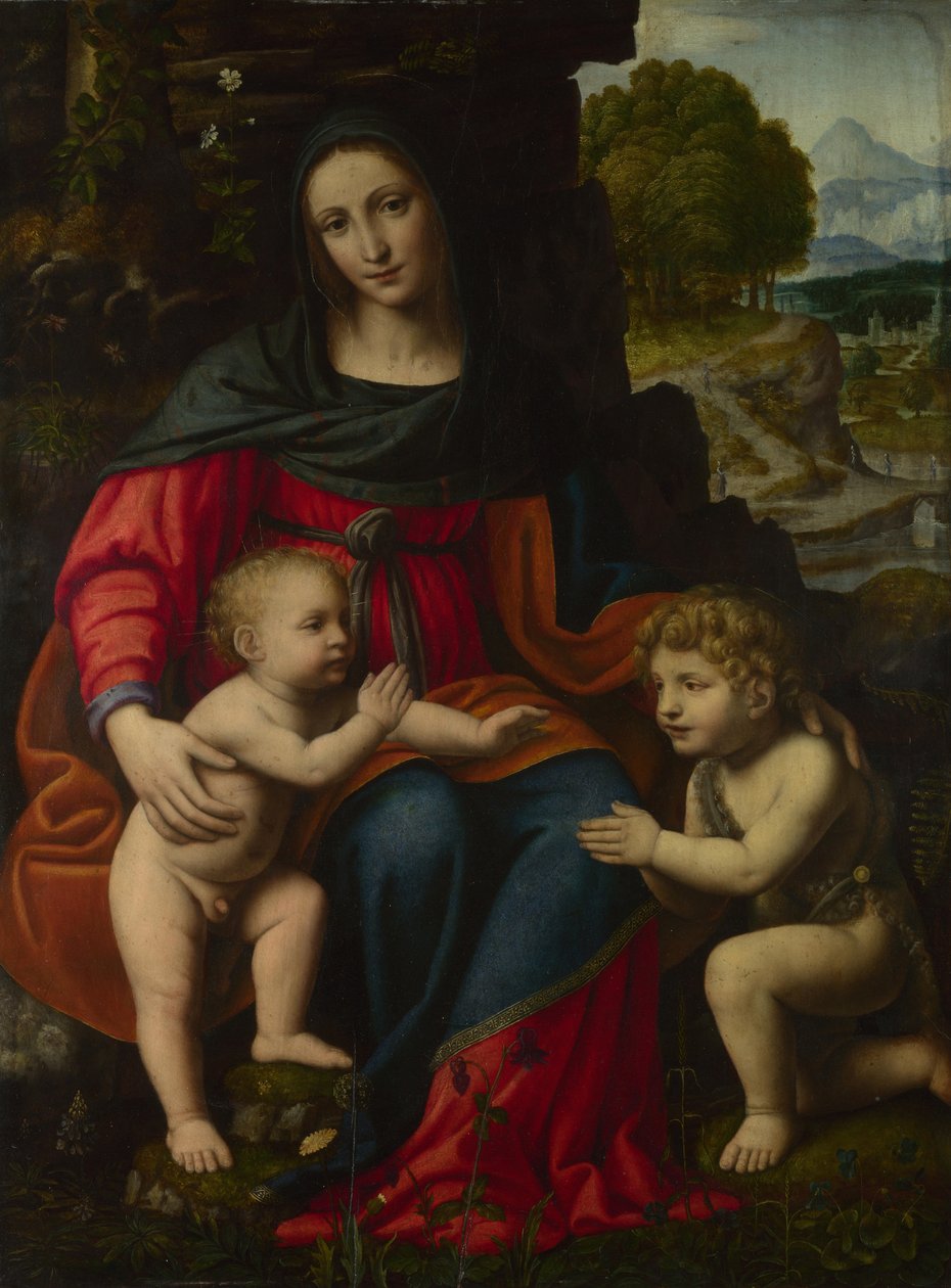 Neitsyt ja lapsi Pyhän Johanneksen kanssa, 1510-luku. tekijältä Bernardino Luini