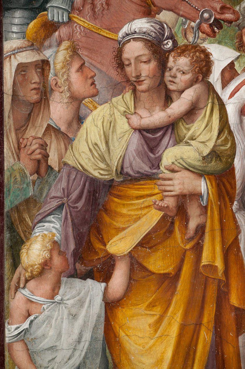 Nainen ja lapset, yksityiskohta Kristuksen kärsimyksestä ja ristiinnaulitsemisesta tekijältä Bernardino Luini