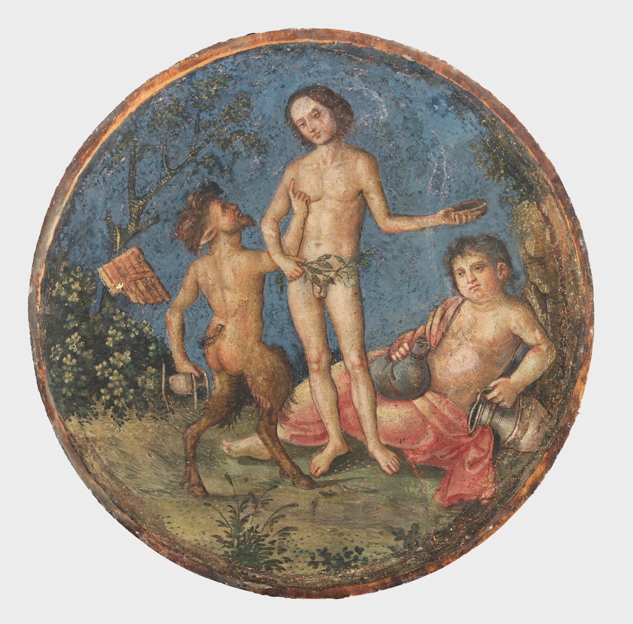 Bacchus, Pan ja Silenus, n. 1509 tekijältä Bernardino Pinturicchio