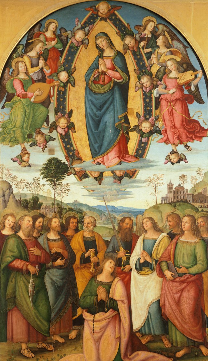 Neitsyt taivaaseenastuminen, Bernardino Pinturicchio (noin 1452-1513), tekijältä Bernardino di Betto Pinturicchio
