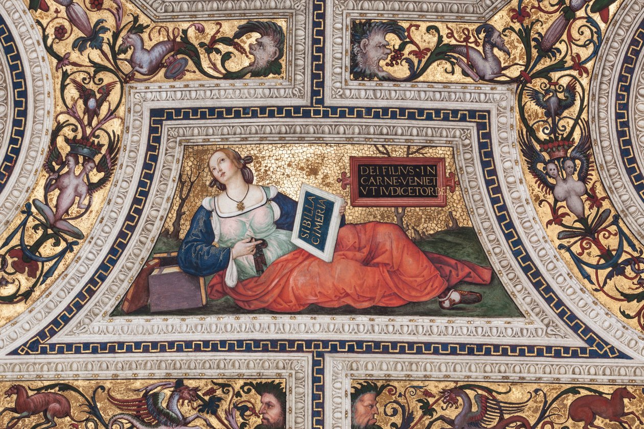 Cimerian Sibyl, yksityiskohta Sibylistä (fresko tekijältä Bernardino di Betto Pinturicchio