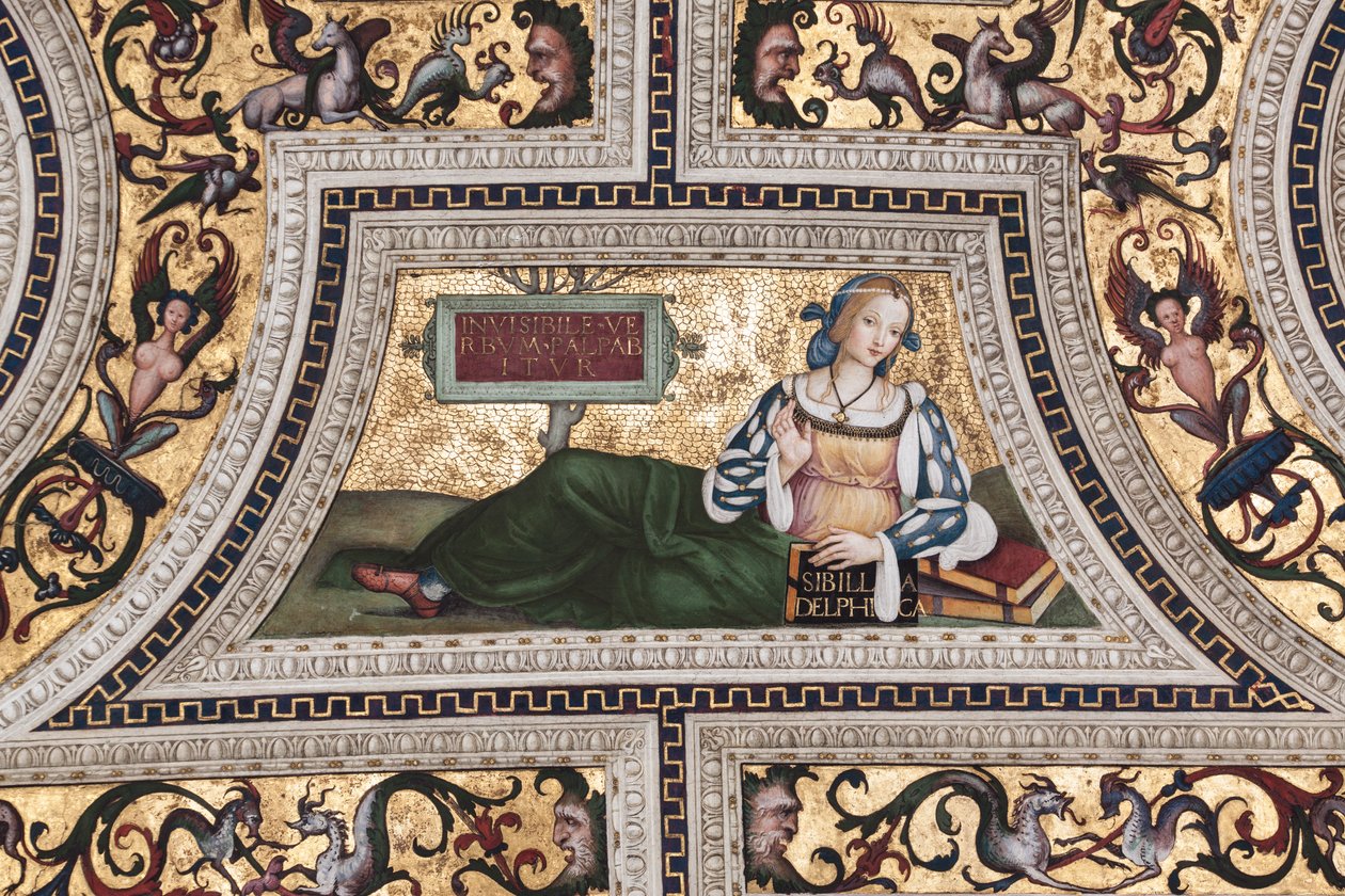 Delphic Sibyl, yksityiskohta Sibylistä (fresko tekijältä Bernardino di Betto Pinturicchio