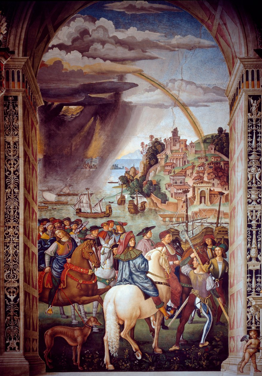 Paavi Pio (Pius) II (Enea Silvio Piccolomini) elämä tekijältä Bernardino di Betto Pinturicchio