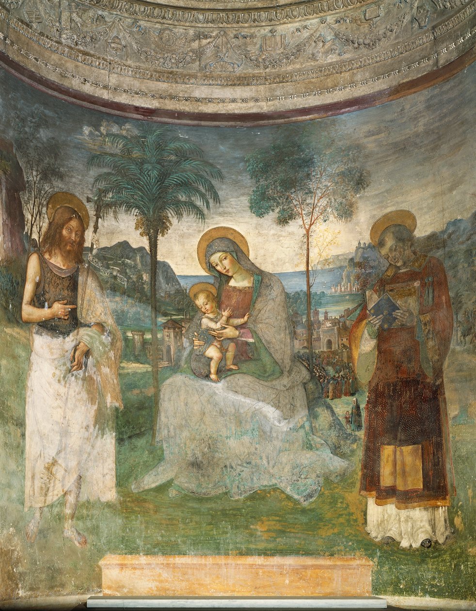 Madonna ja lapsi, Johannes Kastaja ja Pyhä Stefanus tekijältä Bernardino di Betto Pinturicchio