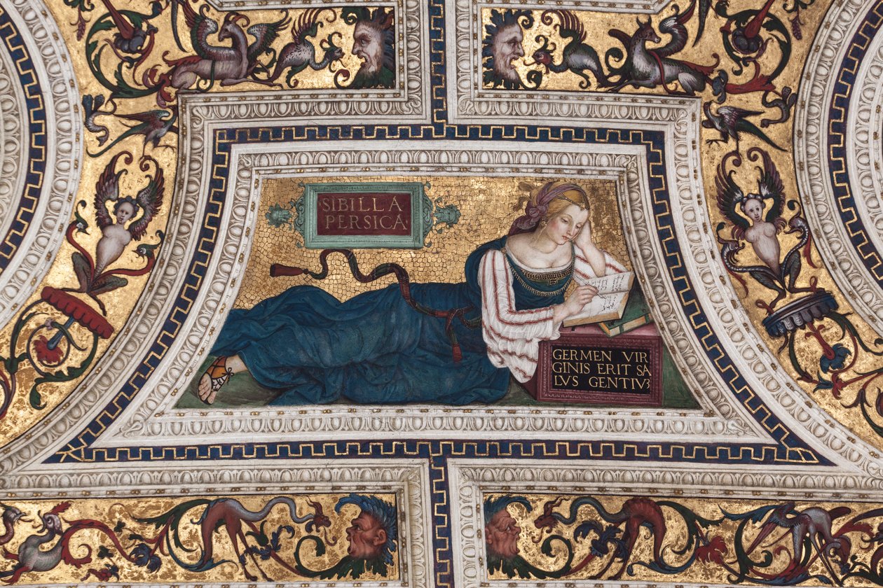Persialainen Sibyl, yksityiskohta Sibylistä (fresko tekijältä Bernardino di Betto Pinturicchio