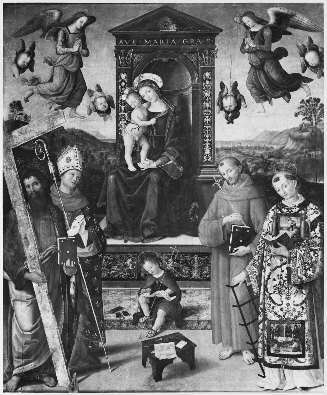 Pyhä keskustelu, 1508 tekijältä Bernardino di Betto Pinturicchio