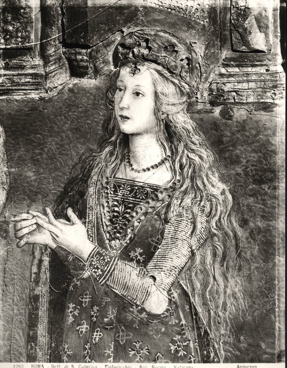 Pyhä Katariina, mahdollisesti muotokuva Lucrezia Borgiasta (1480-1519) Pyhien elämä -sarjasta, Sala dei Santi, 1492-1494 tekijältä Bernardino di Betto Pinturicchio
