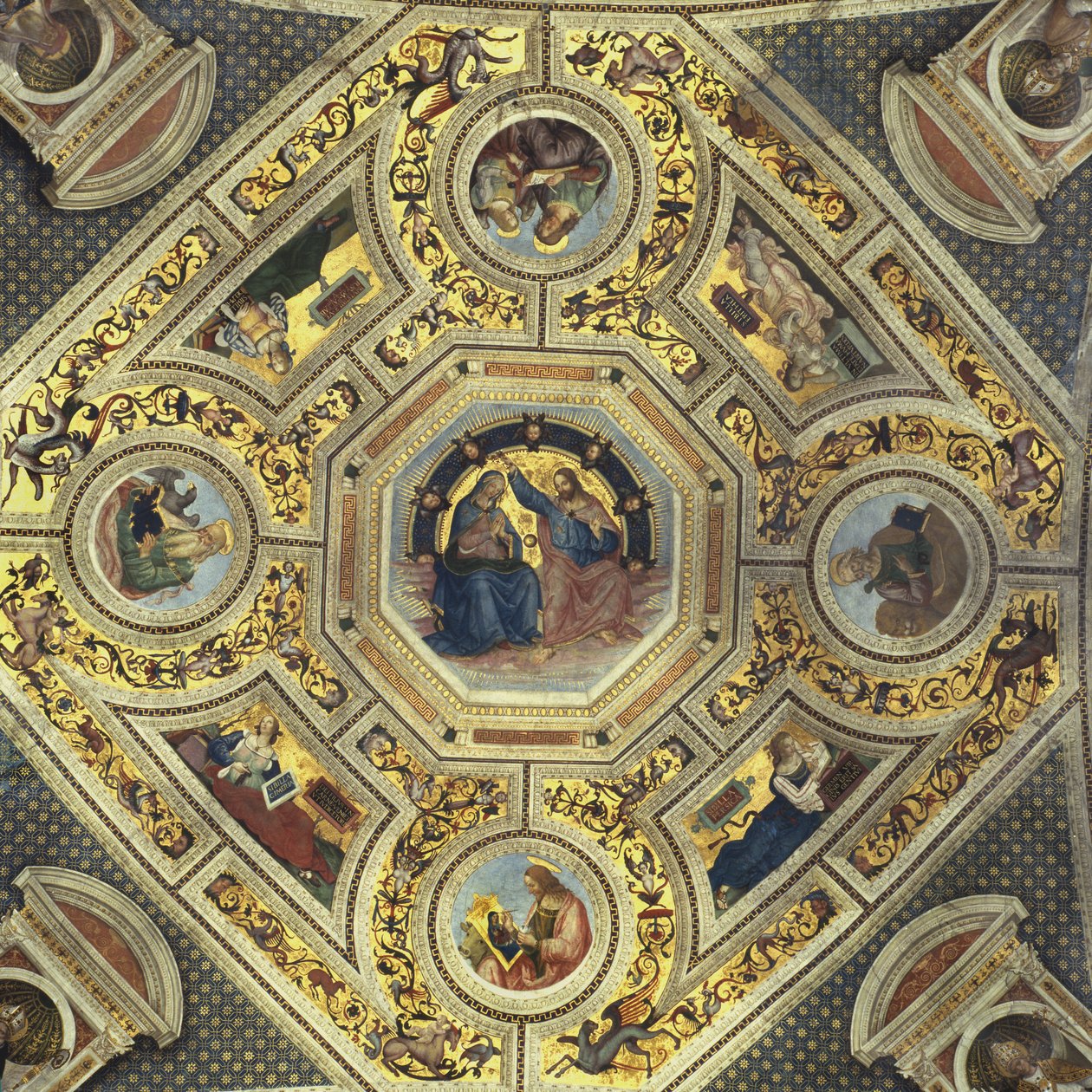 Presbyterian holvi, Santa Maria del Popolo, Rooma, n. 1484-1492 tekijältä Bernardino di Betto Pinturicchio