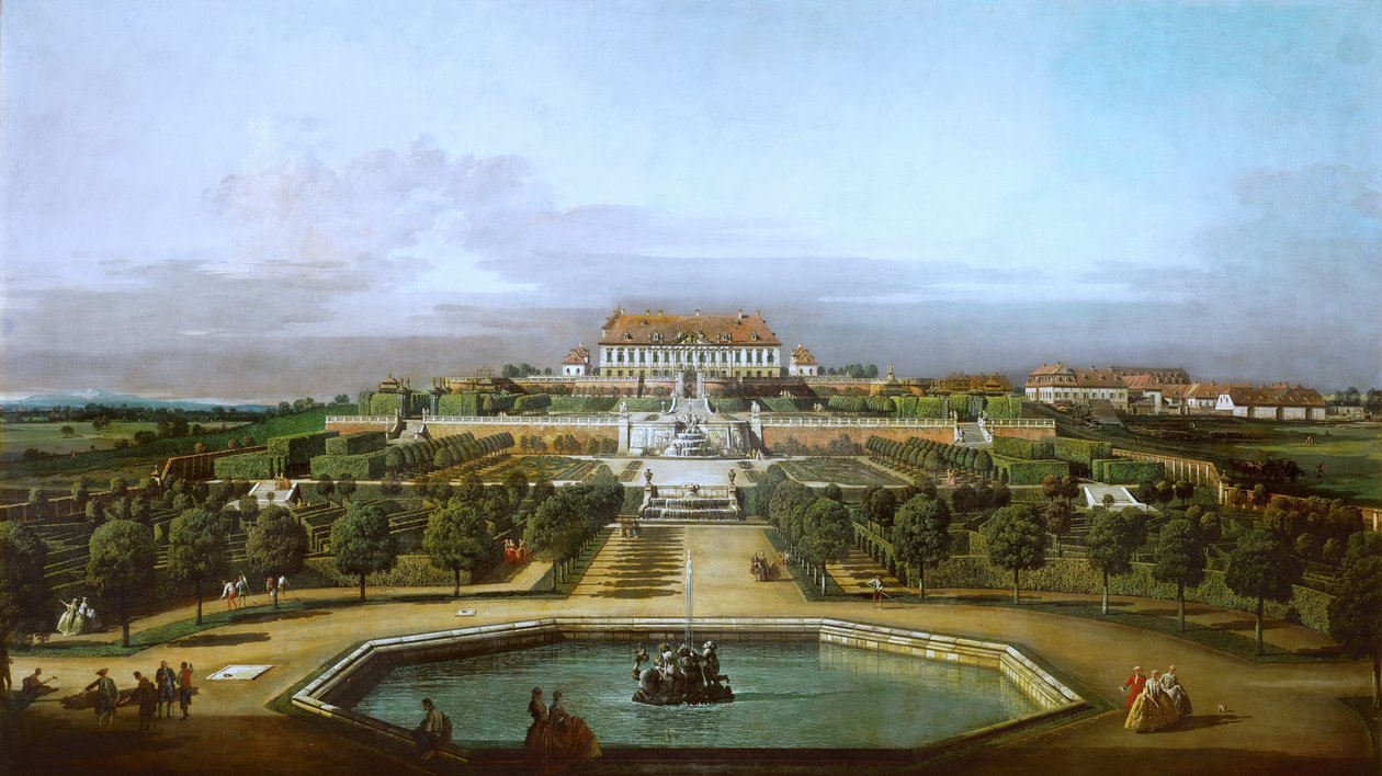 Das kaiserliche Lustschloß Schloßhof, Gartenseite tekijältä Bernardo Bellotto