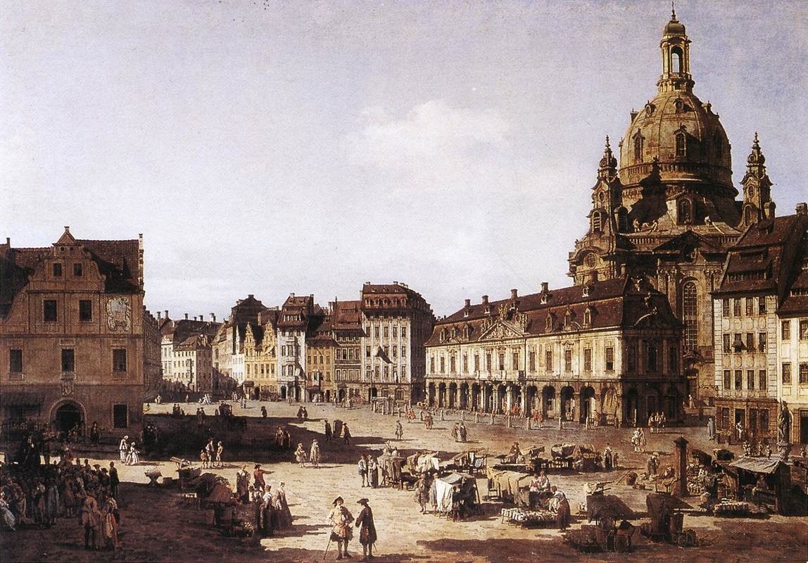 Uusi kauppatori Dresdenissä tekijältä Bernardo Bellotto