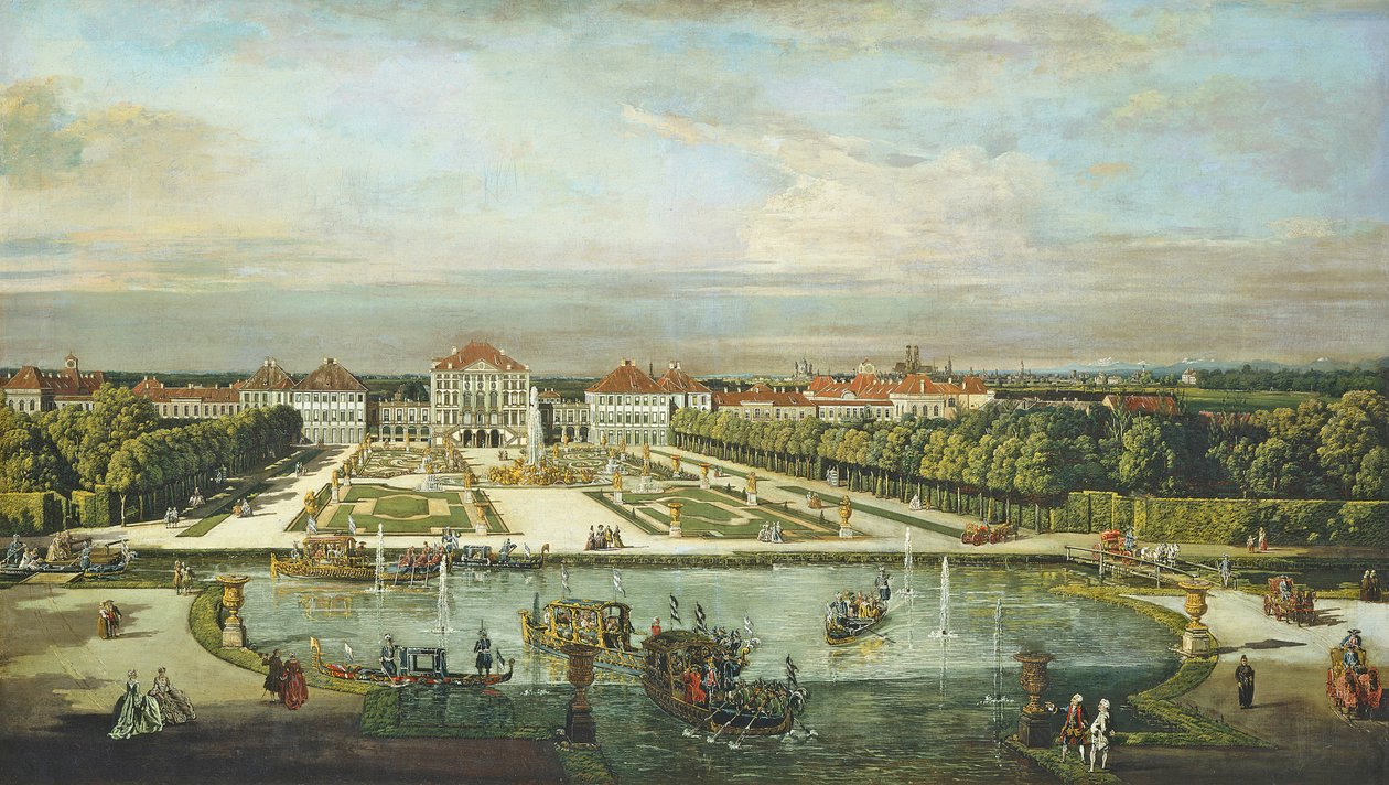Nymphenburgin palatsi, München, noin 1761 tekijältä Bernardo Bellotto