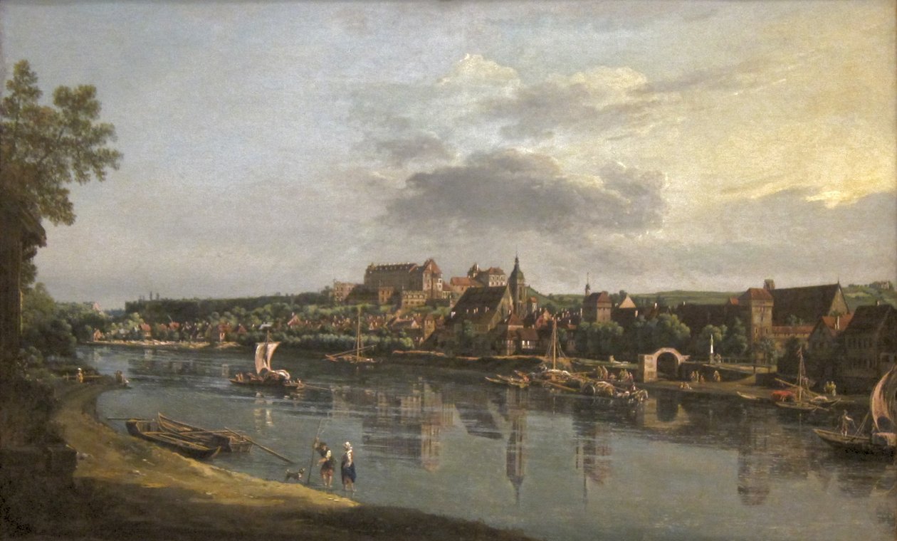 Pirna Elban oikealta rannalta katsottuna tekijältä Bernardo Bellotto