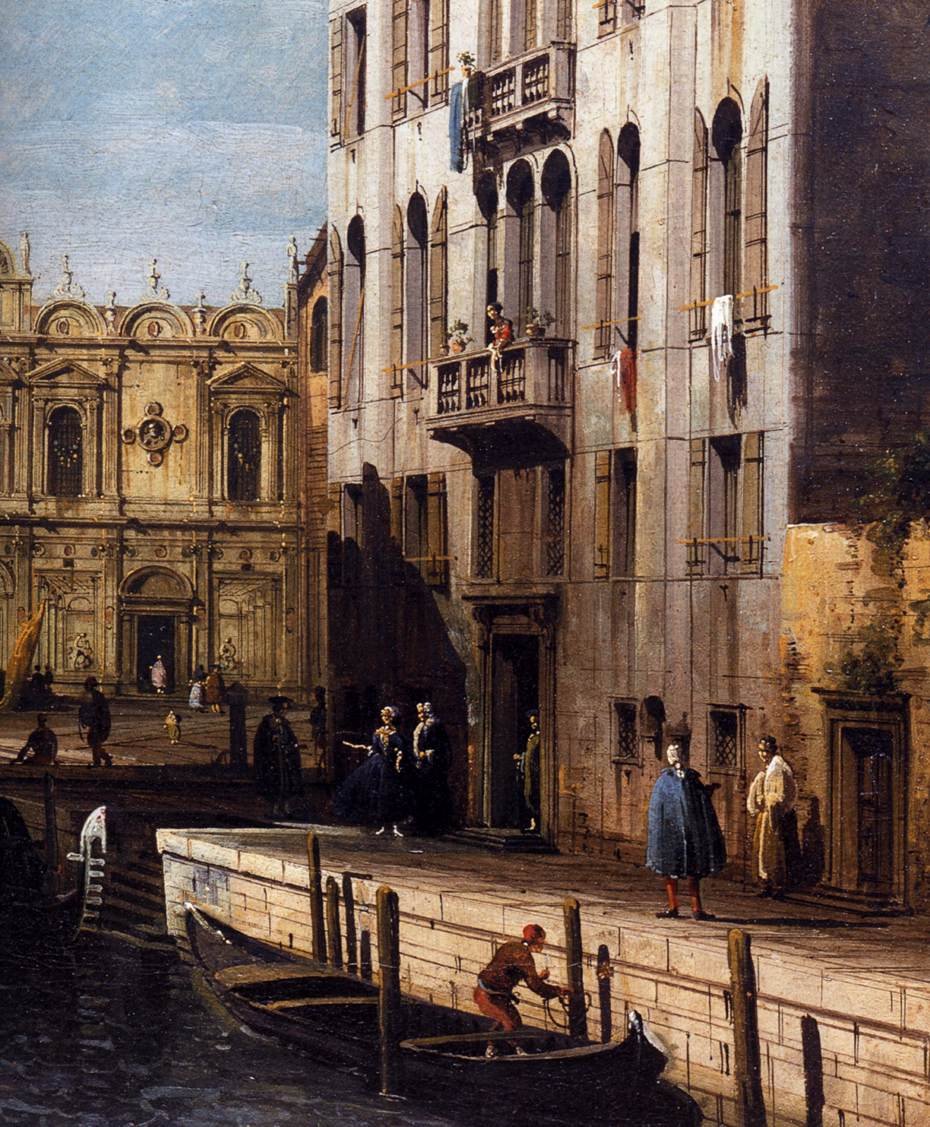 Rio dei Mendicanti ja Scuola di San Marco (yksityiskohta) tekijältä Bernardo Bellotto