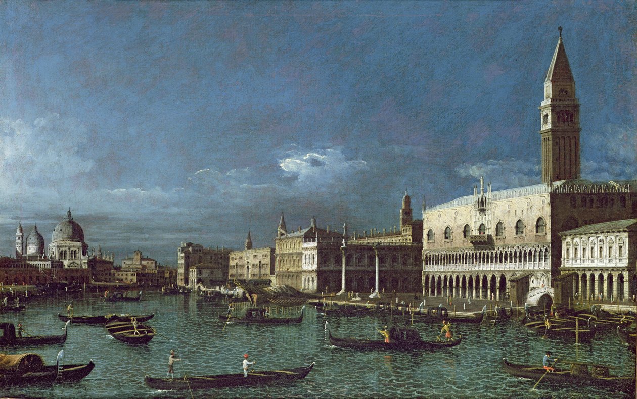 Canal Grande ja Santa Maria della Saluten kirkko, 1700-luku tekijältä Bernardo Bellotto