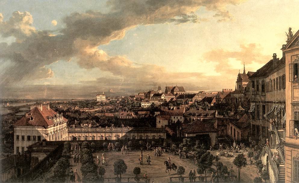 Näkymä Varsovaan kuninkaallisesta palatsista tekijältä Bernardo Bellotto