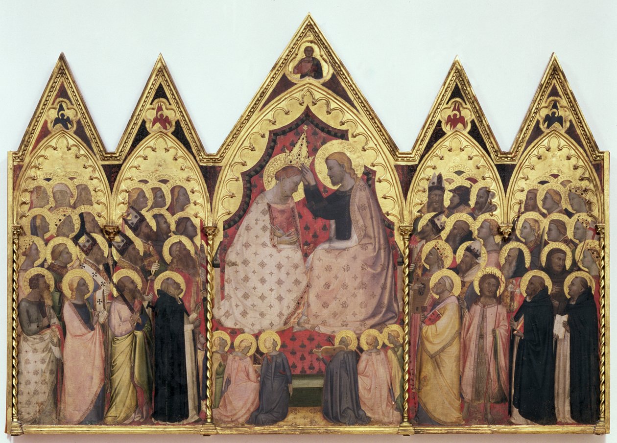 Neitsyen kruunajaiset (tempera paneelille) tekijältä Bernardo Daddi