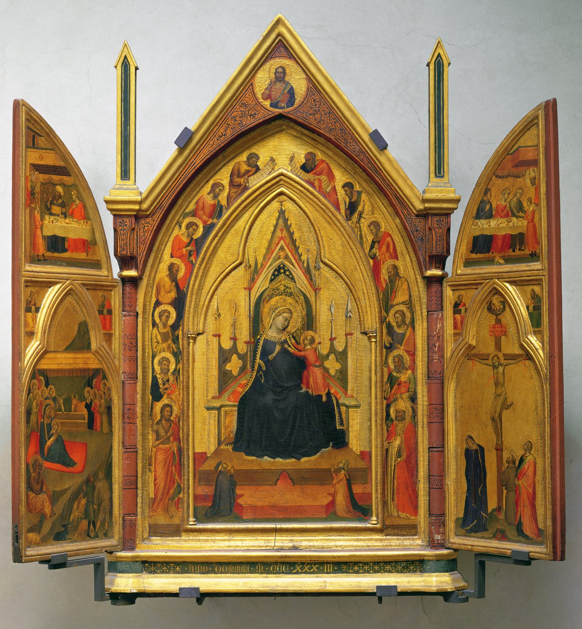 Madonna ja lapsi pyhien kanssa (tempera paneelissa) tekijältä Bernardo Daddi