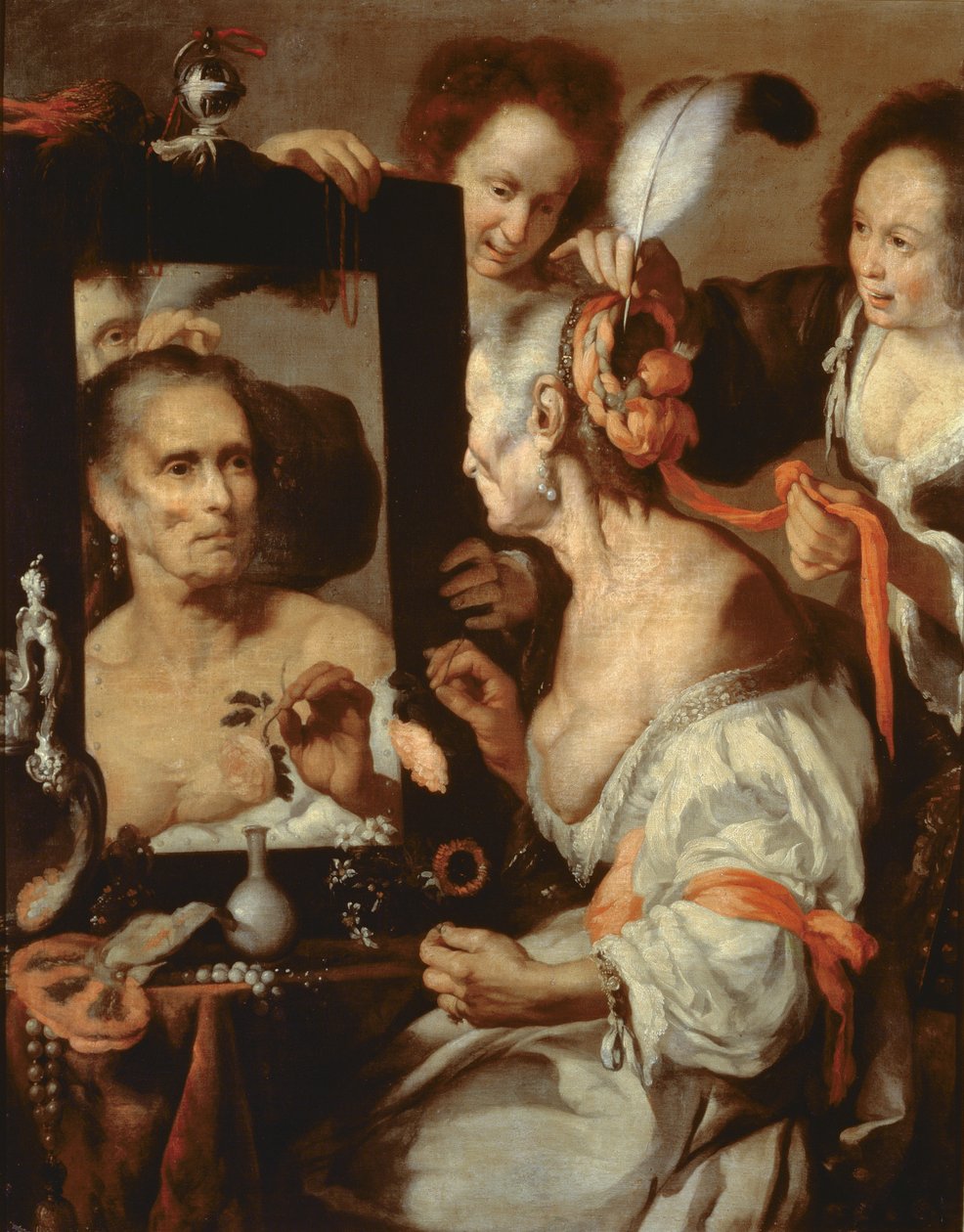 Vanha Coquette tekijältä Bernardo Strozzi
