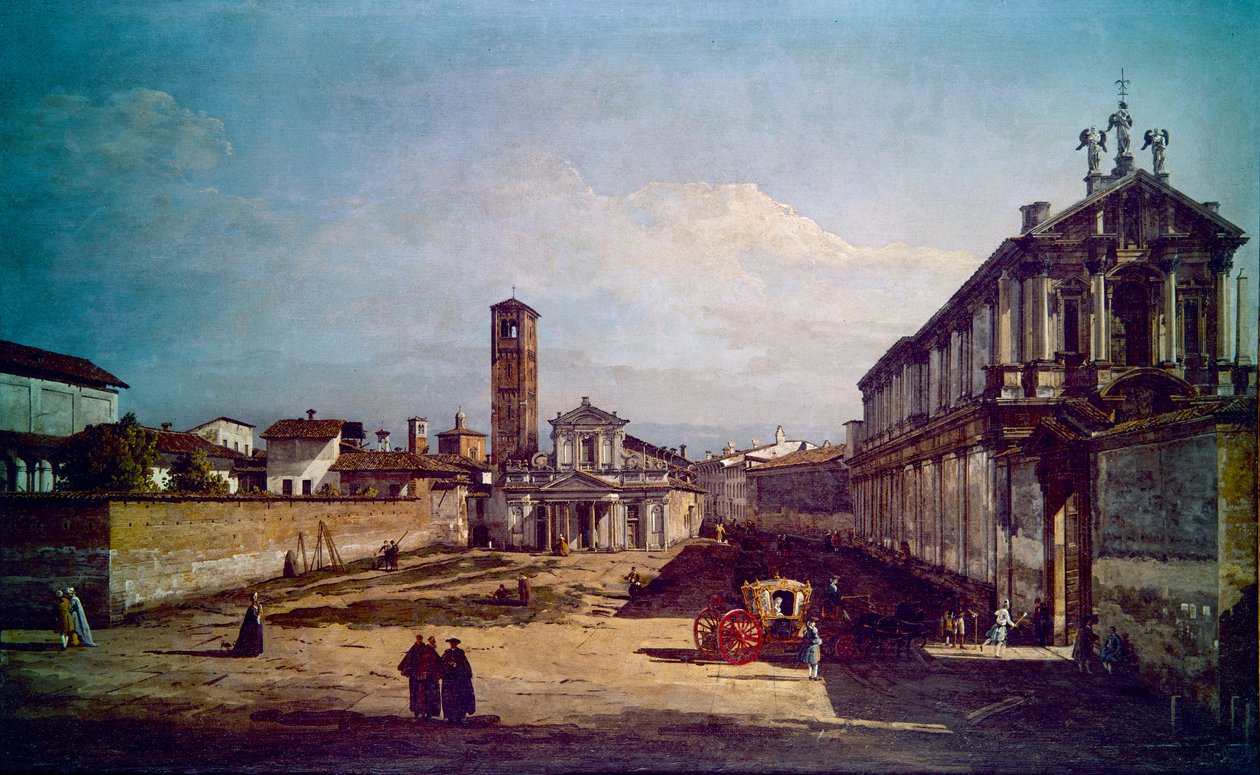 Näkymä Milanoon (maalaus) tekijältä Bernardo Bellotto