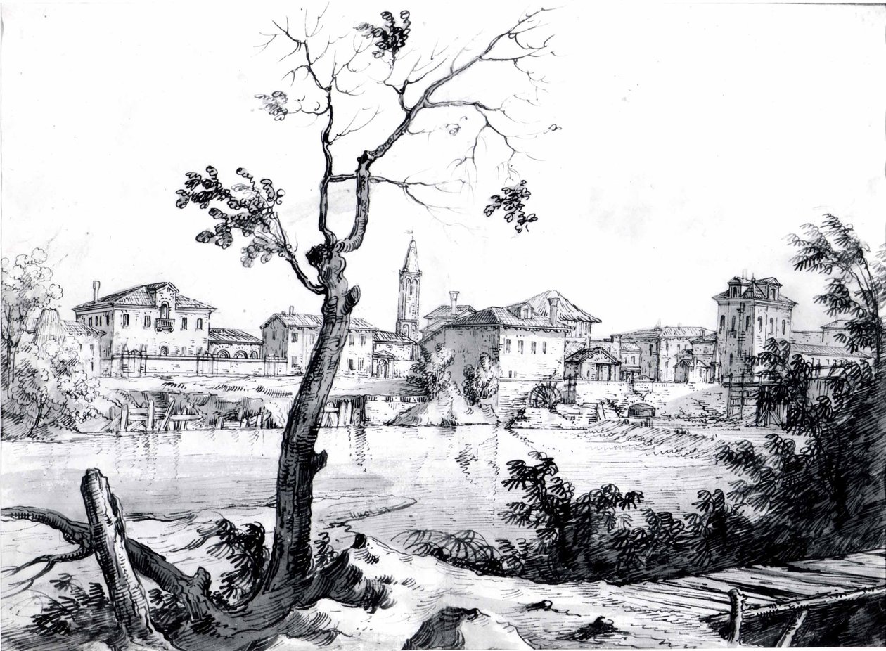 Kylä Brentan varrella tekijältä Bernardo Bellotto
