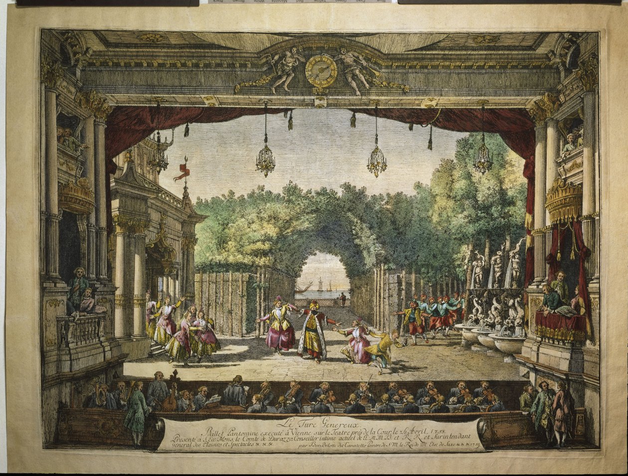 Baletti Le Turc Généreux Wienin Burgtheaterissa, 1758 tekijältä Bernardo Bellotto