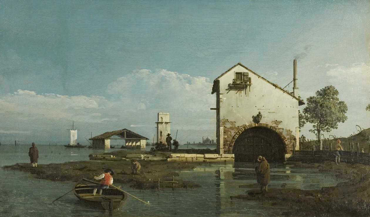 Capriccio, The Lagoon, n.1743 (öljy kankaalle) tekijältä Bernardo Bellotto