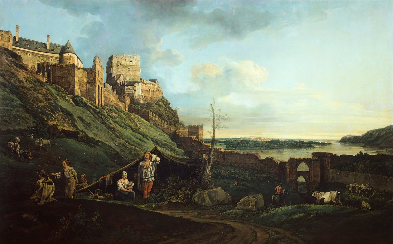 Castelul Devin, de Bernardo Bellotto, cunoscut sub numele de Canaletto (1721-1780) finlandez tekijältä Bernardo Bellotto