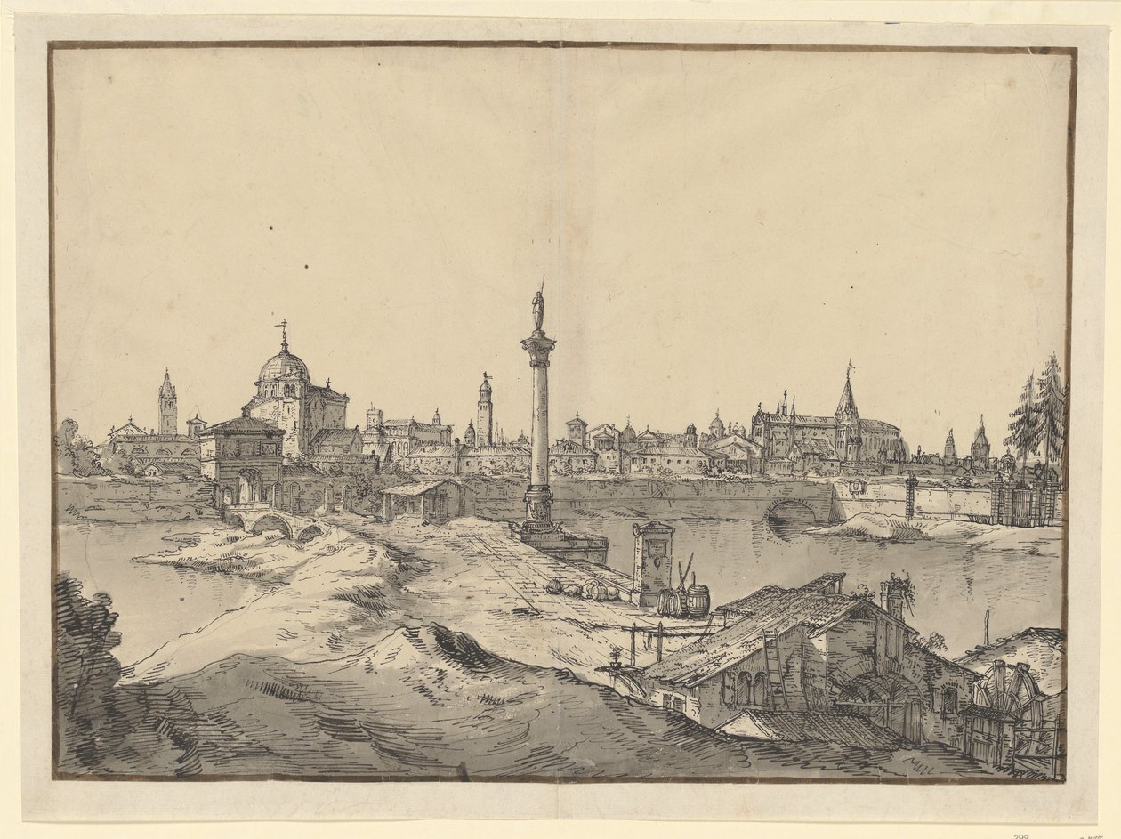 Kuvitteellinen näkymä Padovasta tekijältä Bernardo Bellotto