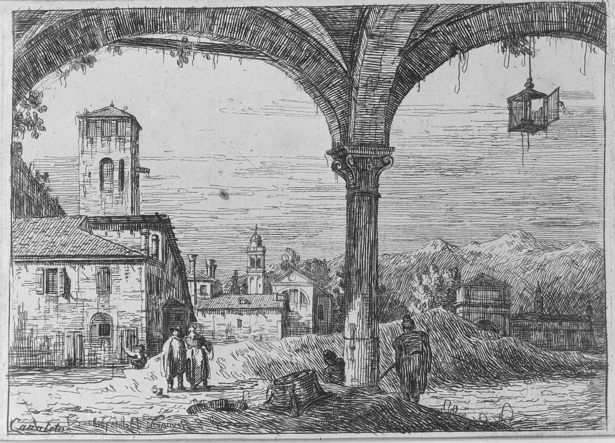 Maisema (näkymä Padovaan linnoitukselta) tekijältä Bernardo Bellotto