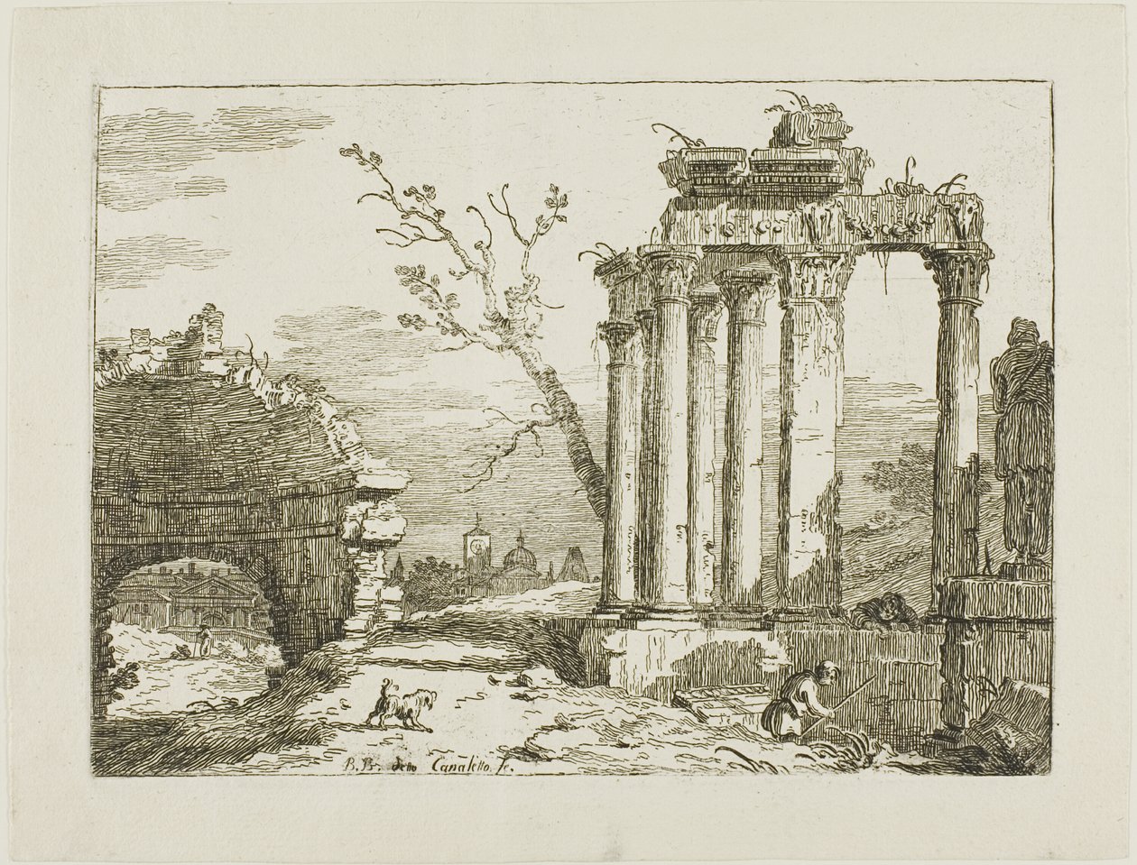 Maisema raunioilla tekijältä Bernardo Bellotto
