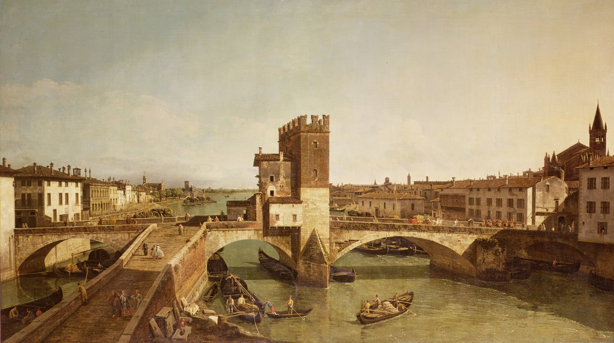 Silta Delle Navissa Veronassa tekijältä Bernardo Bellotto