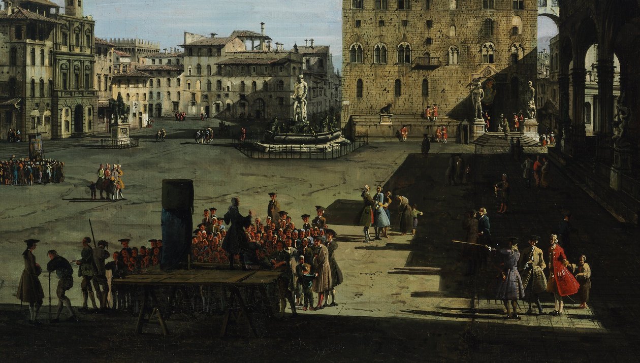 Piazza della Signoria Firenzessä tekijältä Bernardo Bellotto