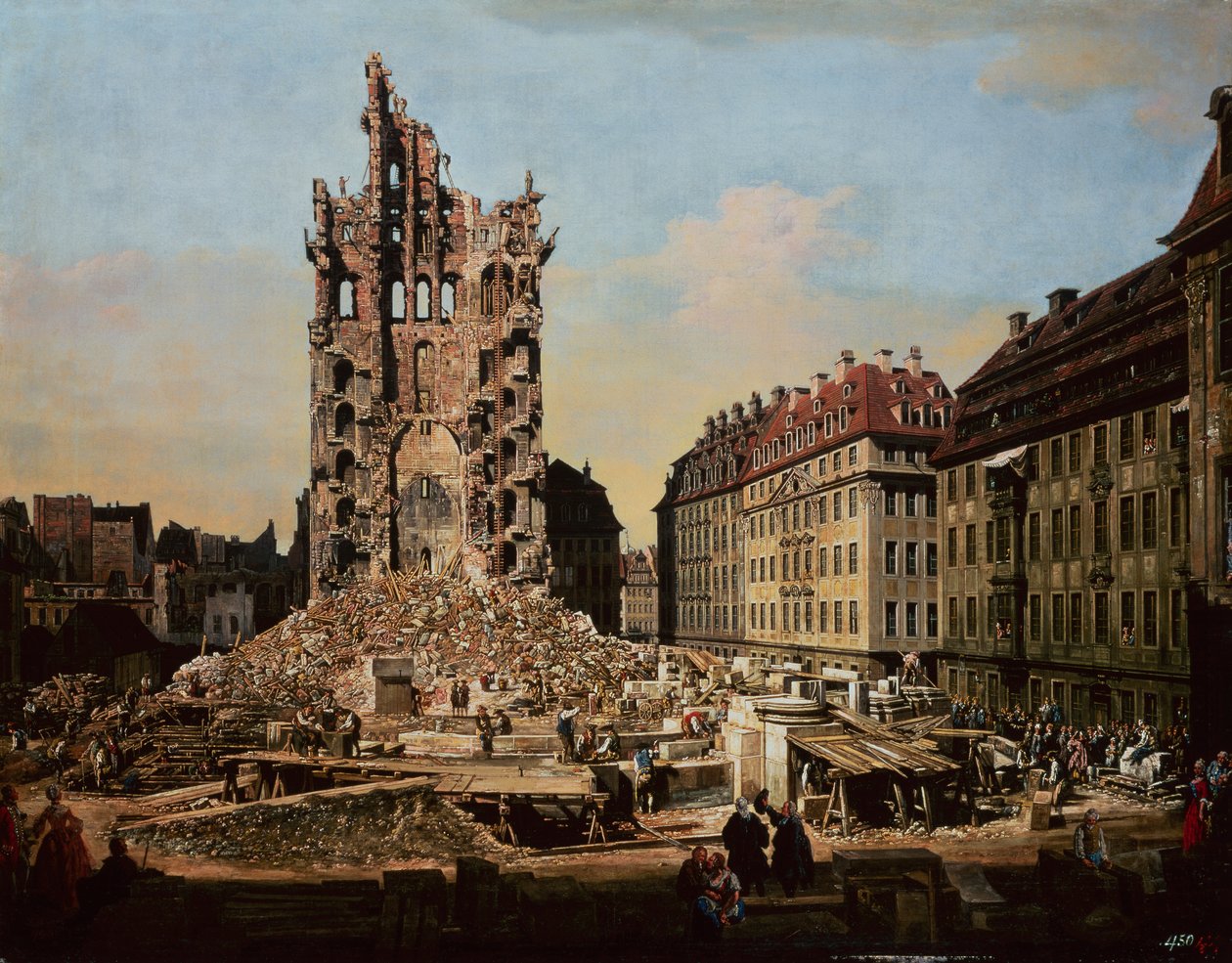 Vanhan Kreuzkirchen rauniot tekijältä Bernardo Bellotto